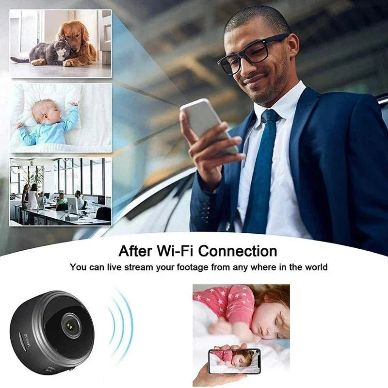 WiFi Mini Smart Camera – Wireless Indoor Video Device with Motion Detection