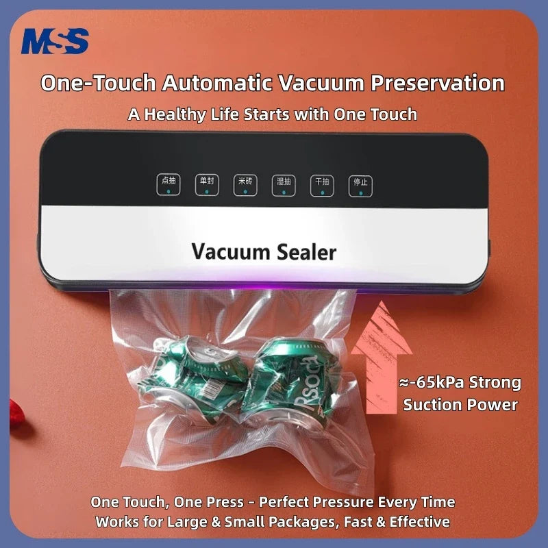 Vacuum Sealer Machine for Food Storage Dry Wet Auto Seal Cutter Touch Control 80KPa