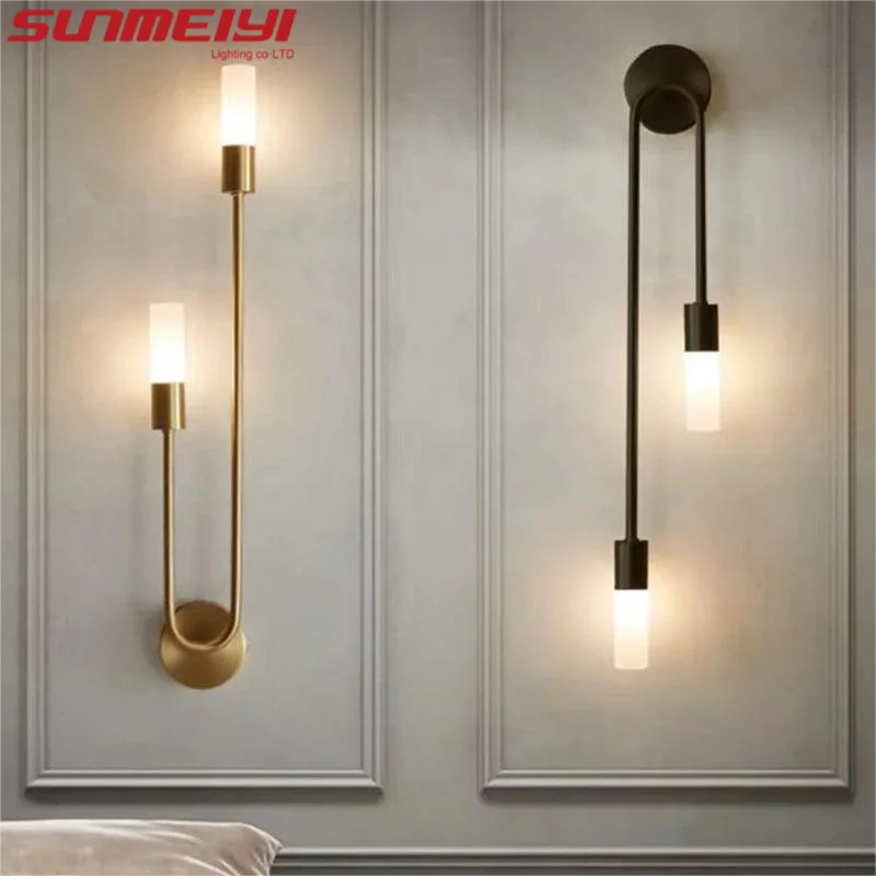 Luxury LED Wall Light Gold Black Nordic Modern Lamp for Bedroom Living Room