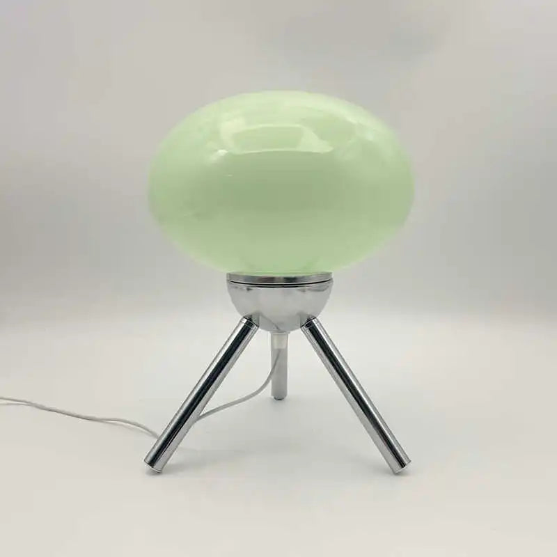 Artistic Spherical Glass Table Lamp Tripod Base Decorative Ambient Lamp for Home