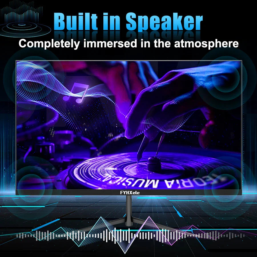 24" Gaming Monitor FYHXele 1080P 100Hz 2ms Eye Care LCD HDR G-Sync VESA Display