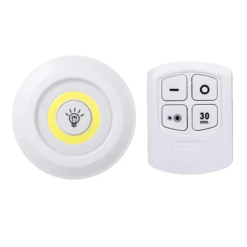 Dimmable LED Under Cabinet Light Remote Battery Operated Closet Night Lamp