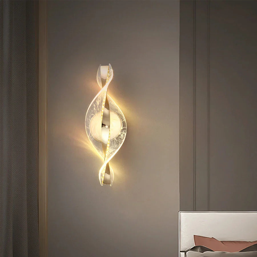 Modern LED Wall Lamp – Gold/Black Acrylic Light for Bedroom, Hallway & Living Room