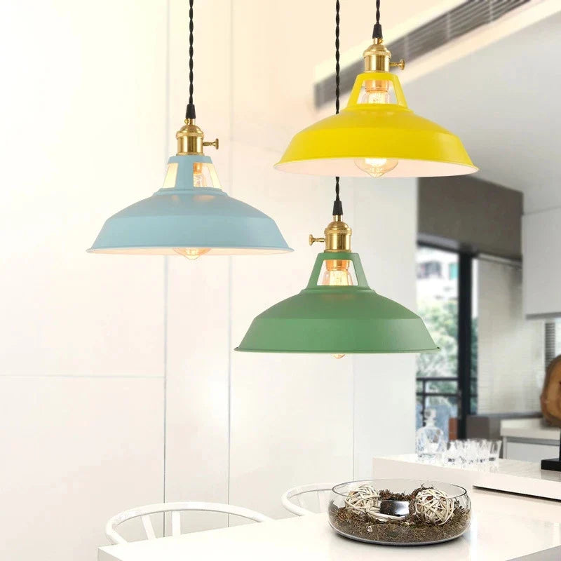 Macaron Color Pendant Light E27 Modern Hanging Chandelier for Dining Restaurant