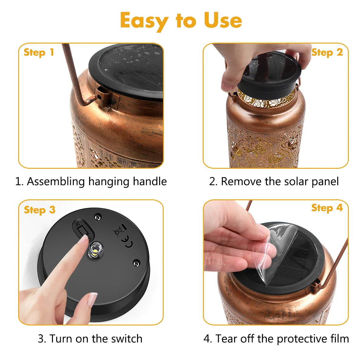 Solar Lanterns Outdoor Waterproof Rose Hanging LED Lights Garden Gifts for Women