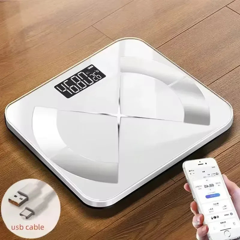 Smart Digital Scale with LED Display – USB Rechargeable Electronic Home Device