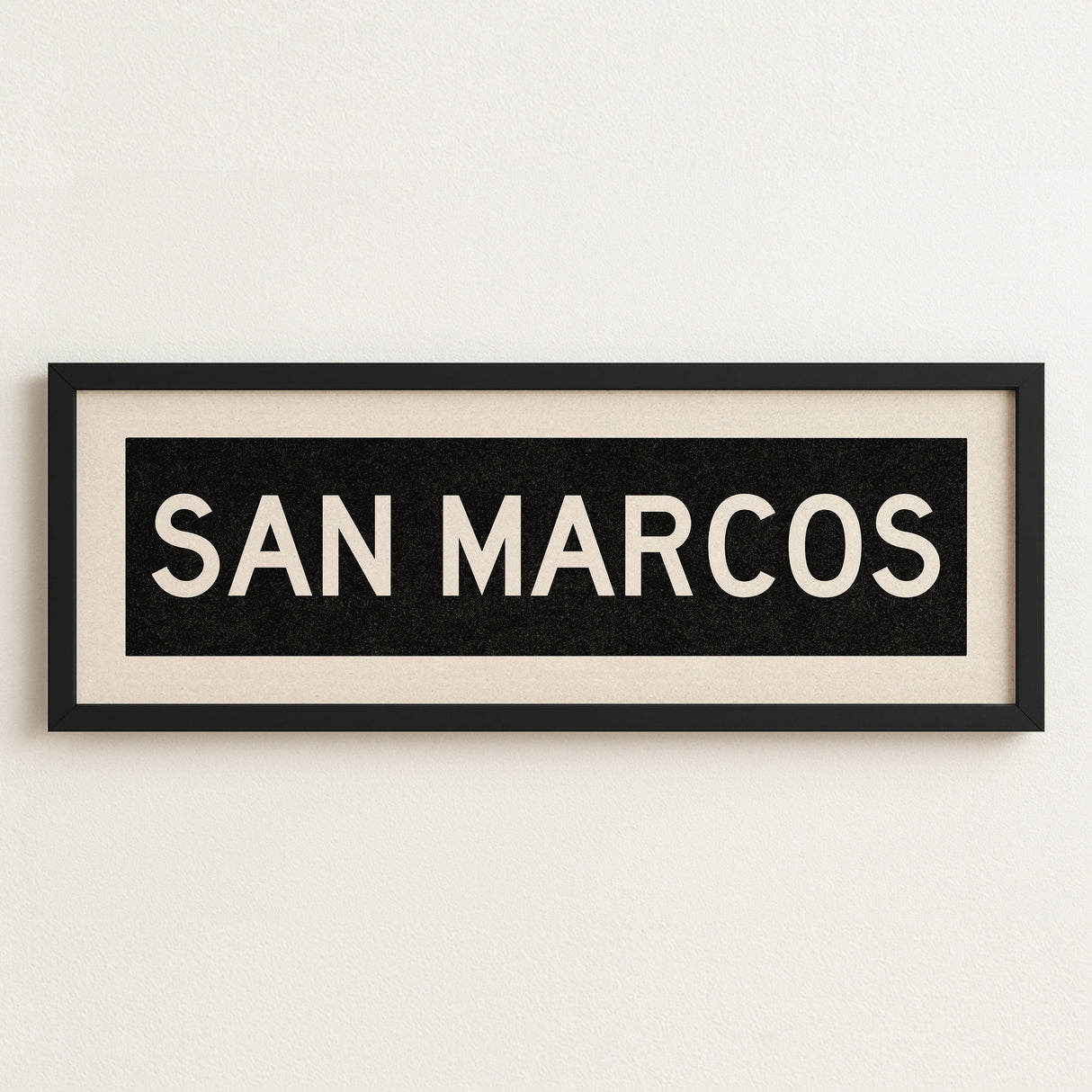 Framed San Marcos Texas Bus Scroll