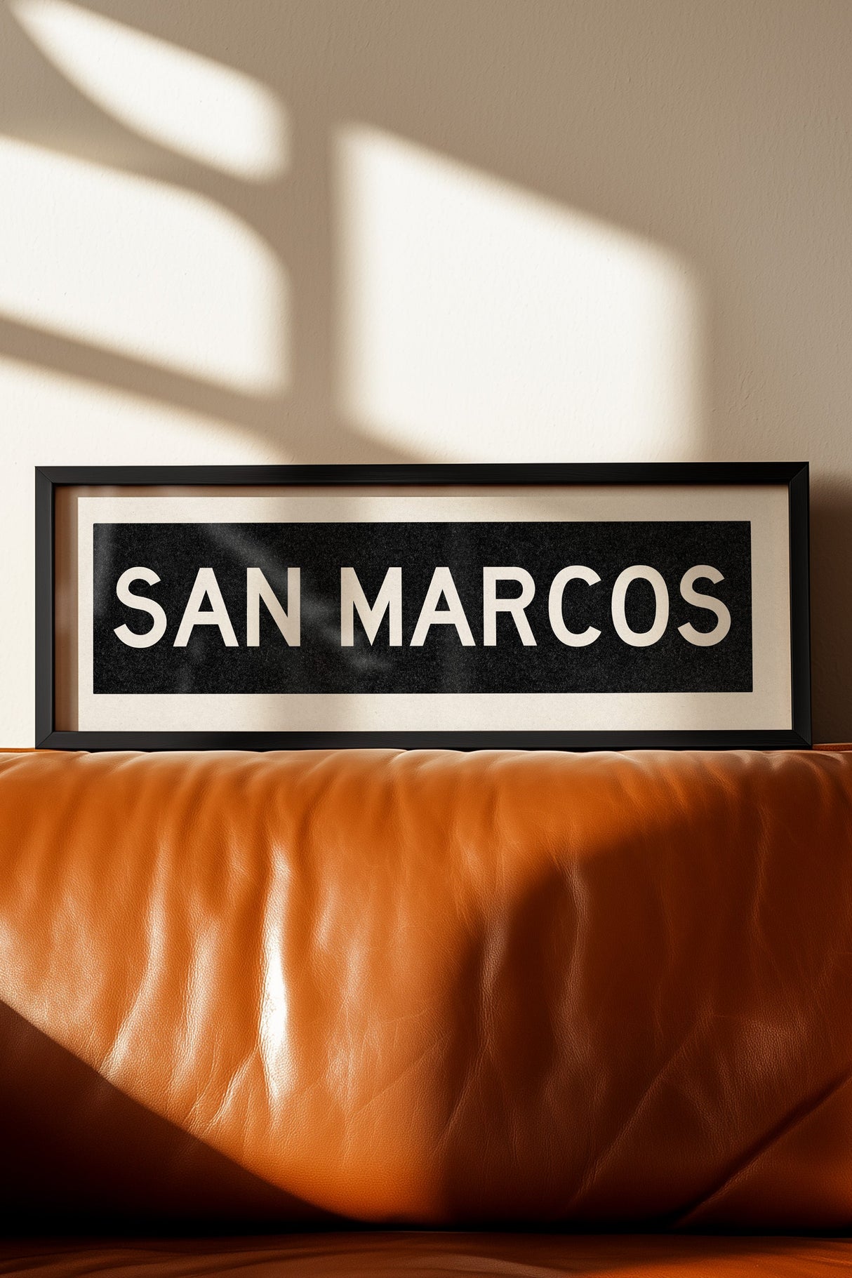 Framed San Marcos Texas Bus Scroll