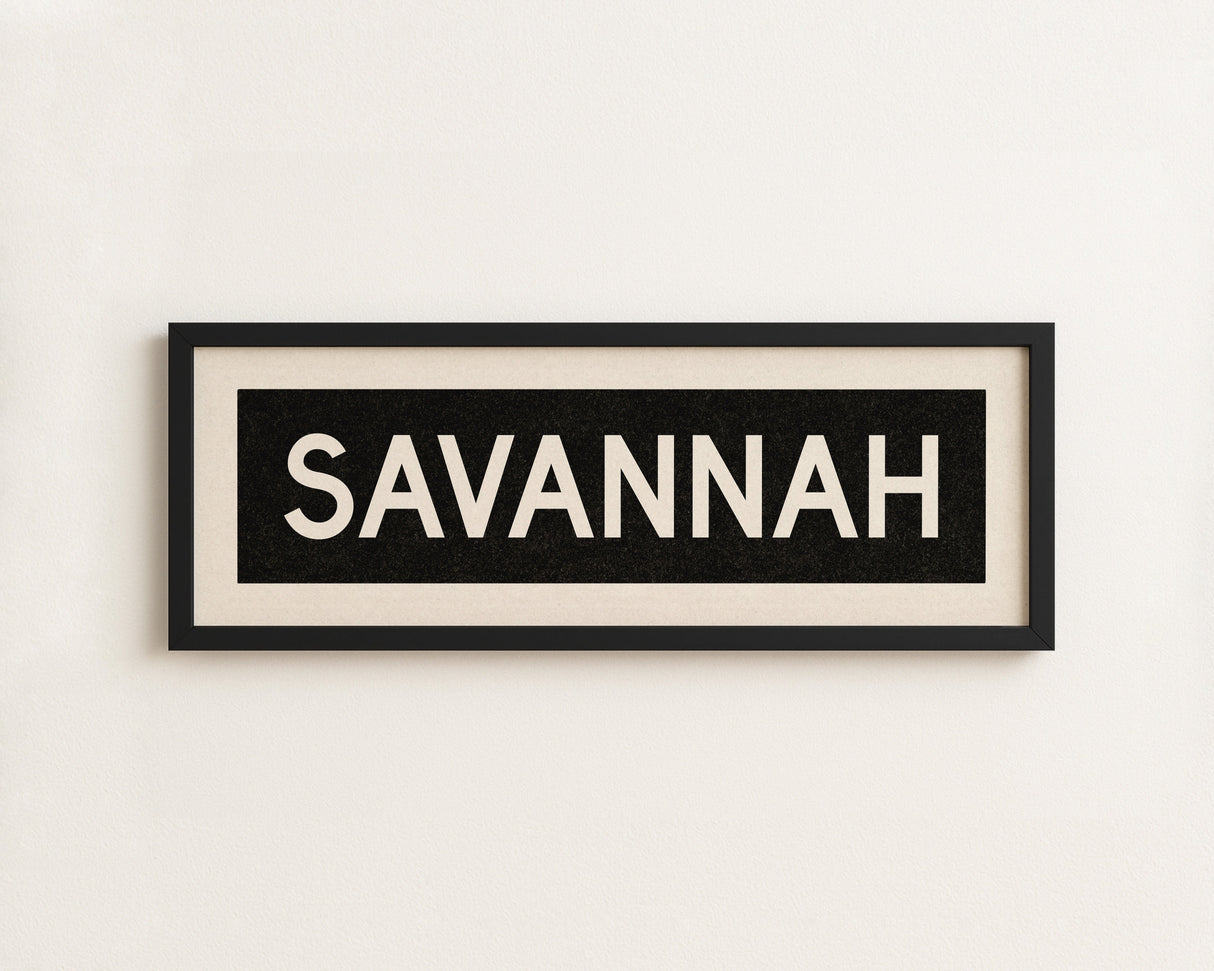 Framed Savannah Georgia Bus Scroll