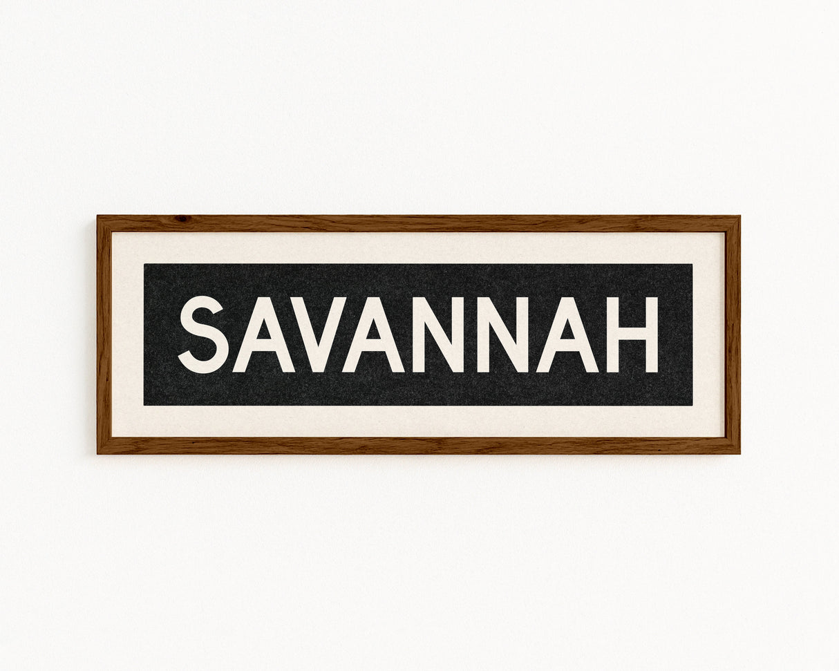 Framed Savannah Georgia Bus Scroll