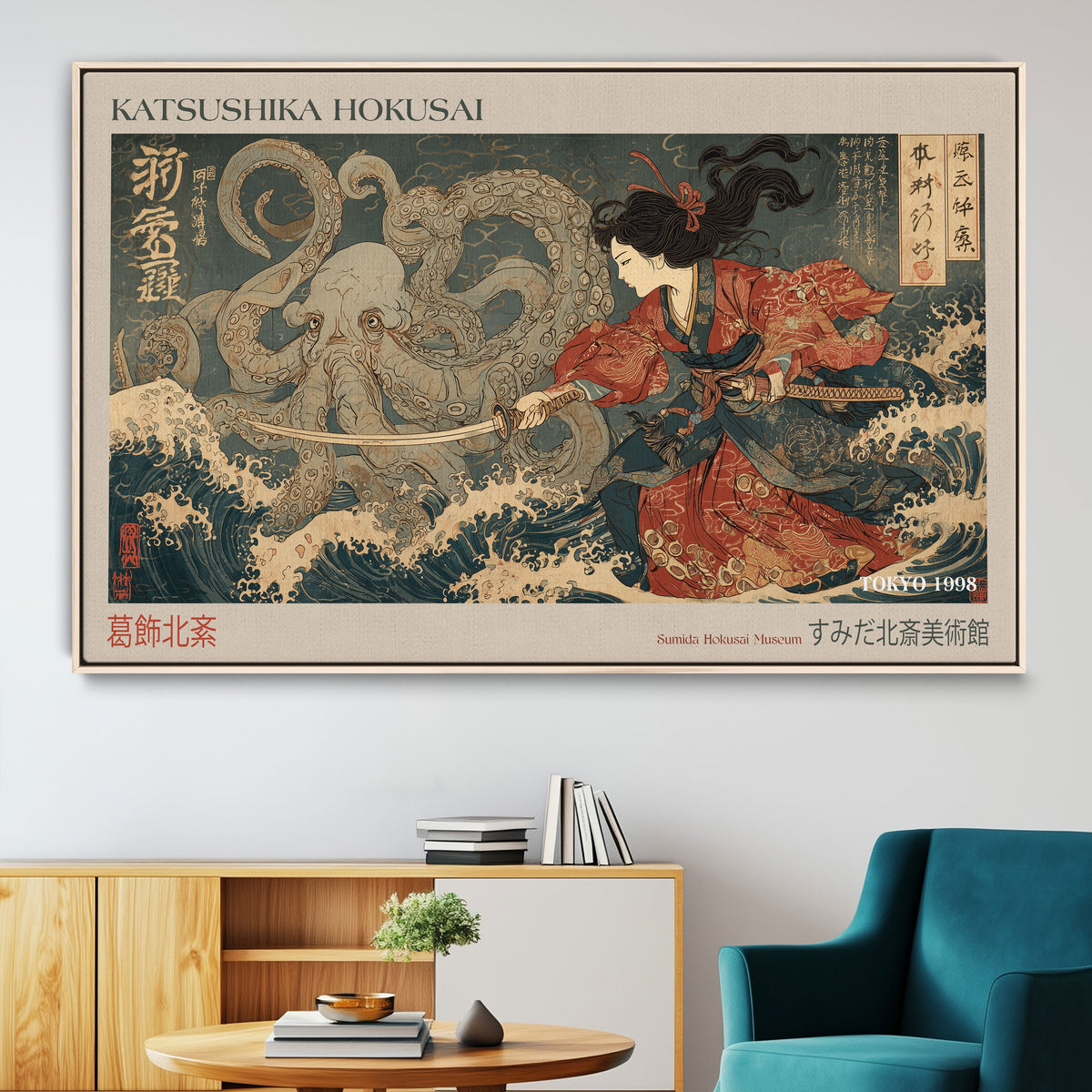 Katsushika Hokusai Wall Art Canvas Print – Octopus War