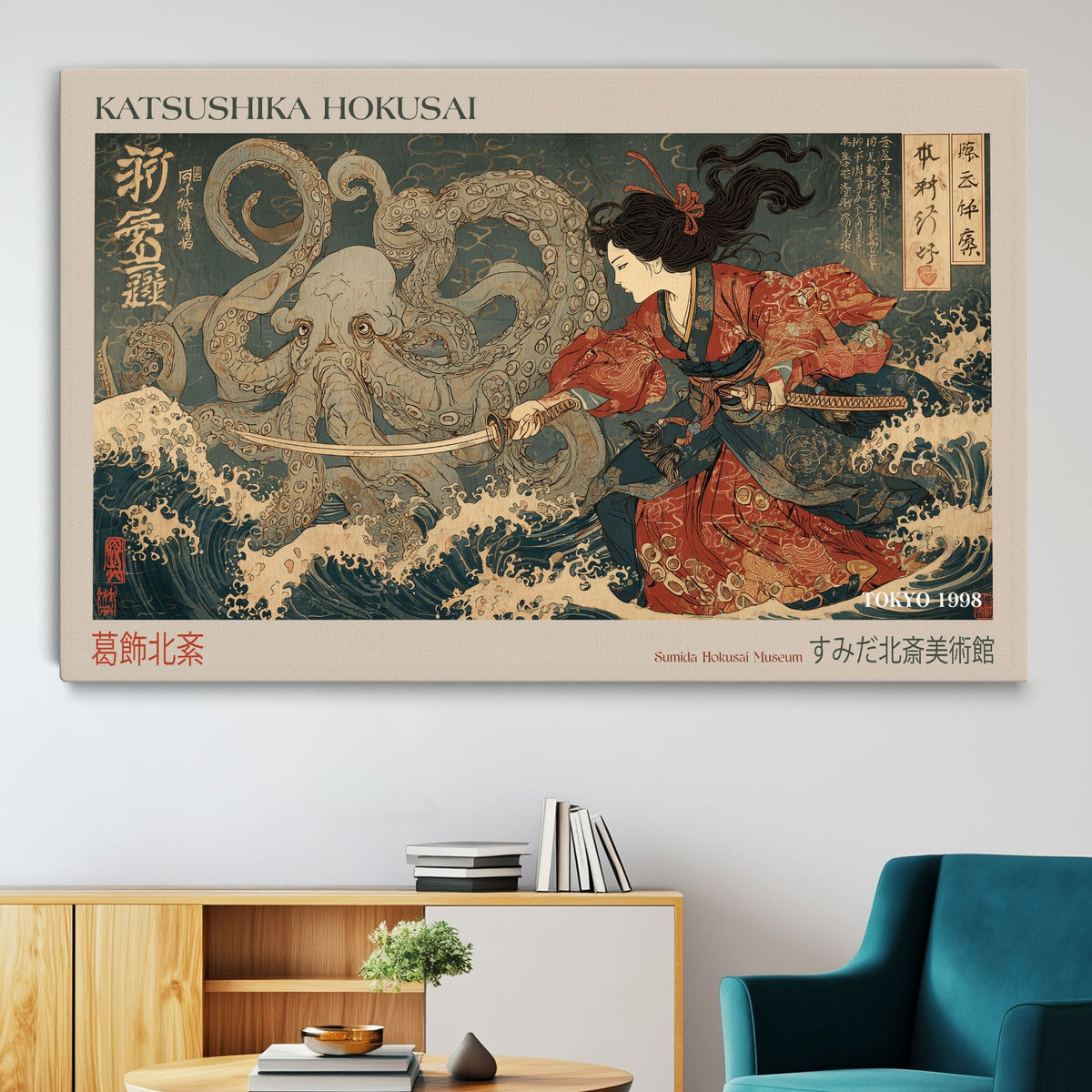 Katsushika Hokusai Wall Art Canvas Print – Octopus War