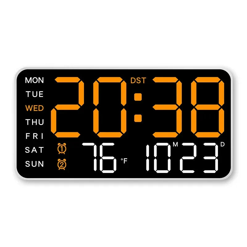 Giant Digital Wall Clock with Temperature Date Time Smart Home LED Display