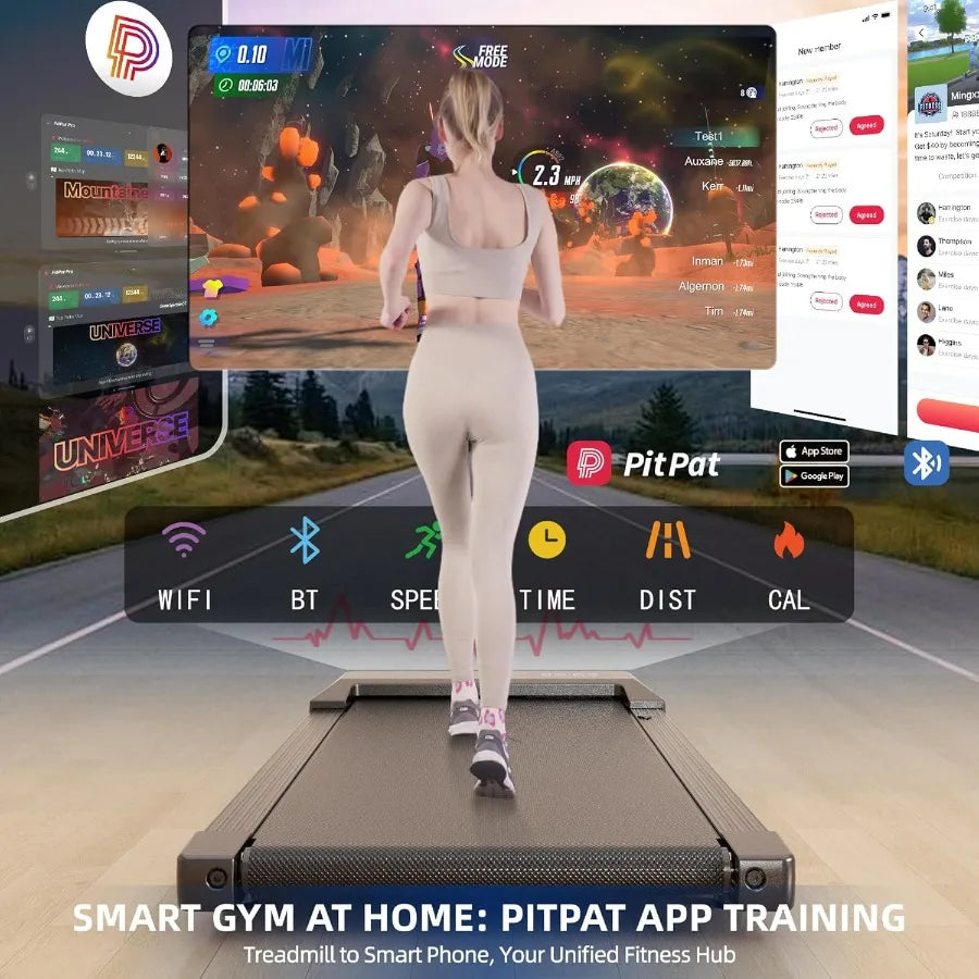 Under Desk Treadmill Walking Pad 3 in 1 Portable 2.5HP Quiet Home Office