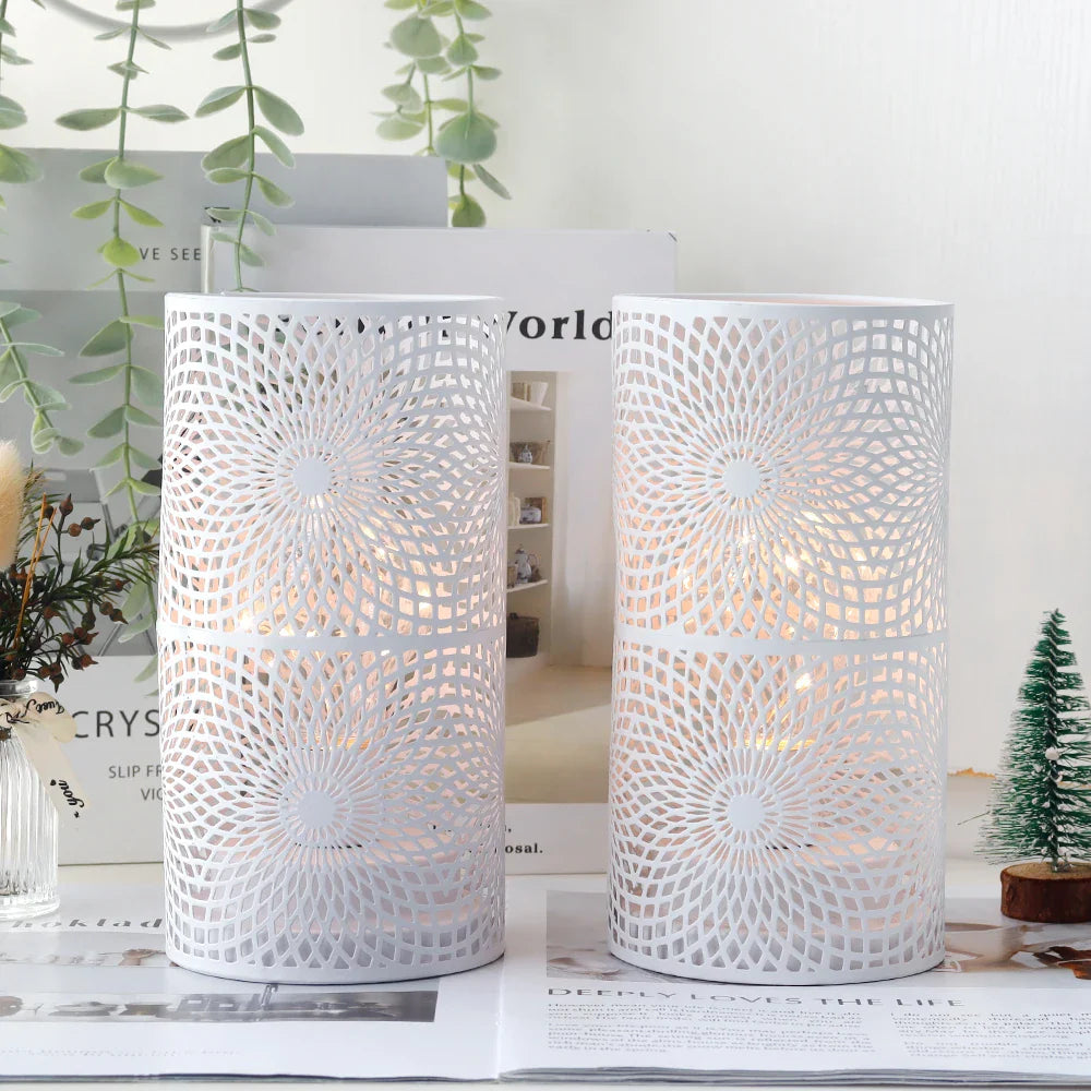 2Pcs Battery LED Table Lamps – Modern Cylinder Cordless Lights for Home & Wedding