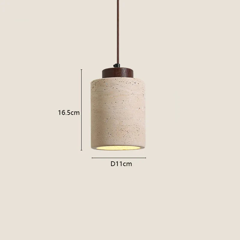 Japanese Wabi Sabi Stone Pendant Light – Modern Bedside Hanging Lamp for Bedroom