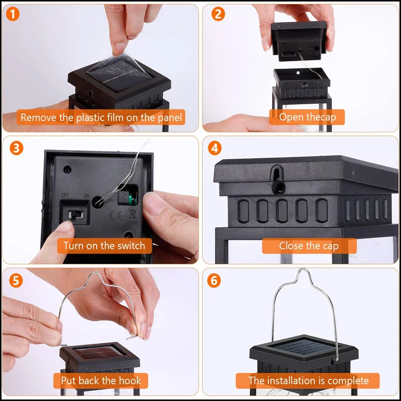 Solar LED Lanterns Outdoor Floor Hanging Balcony Garden Candle Lights Birds Decor