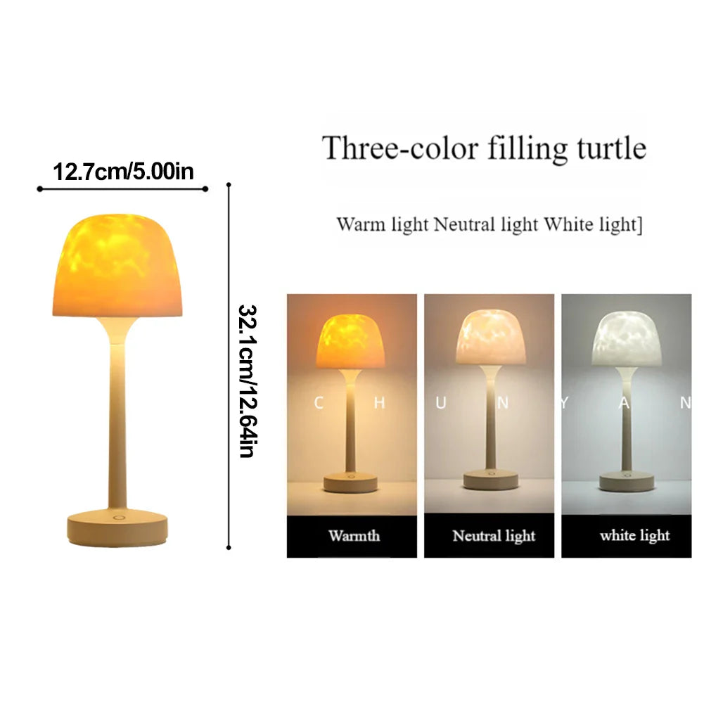 Water Ripple Lamp RGB Ocean Wave Projector 16-Color Desk Night Light for Bedroom