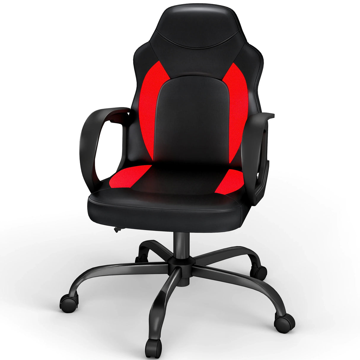 Ergonomic PU Leather Gaming Chair Swivel Adjustable Office Desk Chair Red