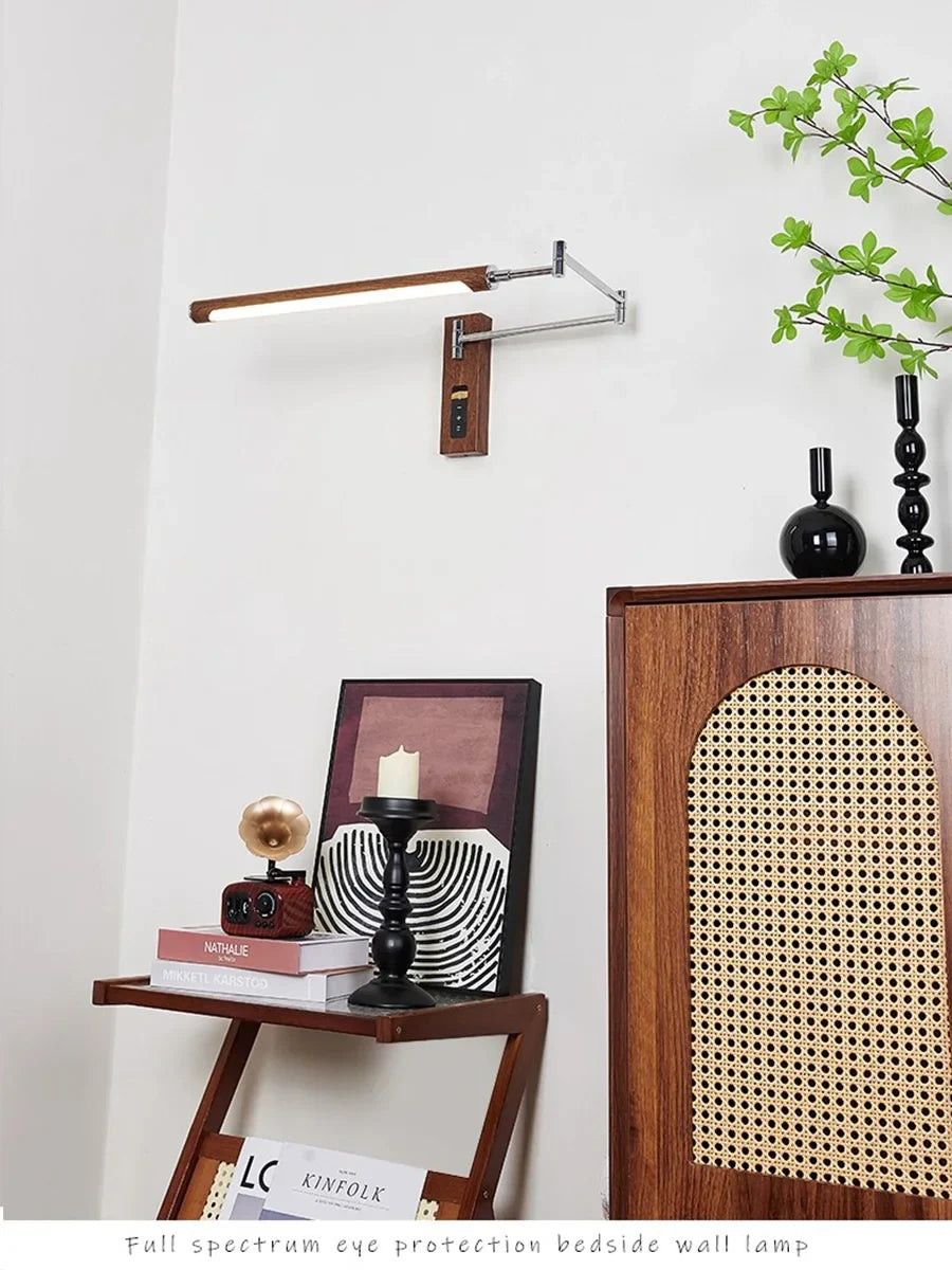 French Vintage Plug In Wall Sconce Adjustable Arm Bedside Reading Light