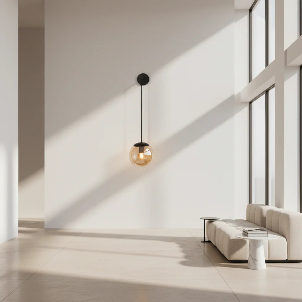 Nordic Glass Ball Wall Sconce LED Bedside Living Room Corridor Stair Light