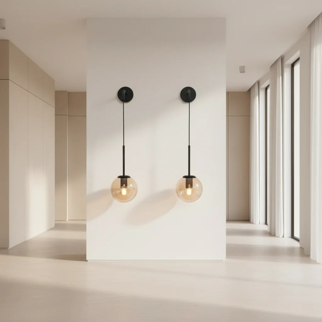 Nordic Glass Ball Wall Sconce LED Bedside Living Room Corridor Stair Light