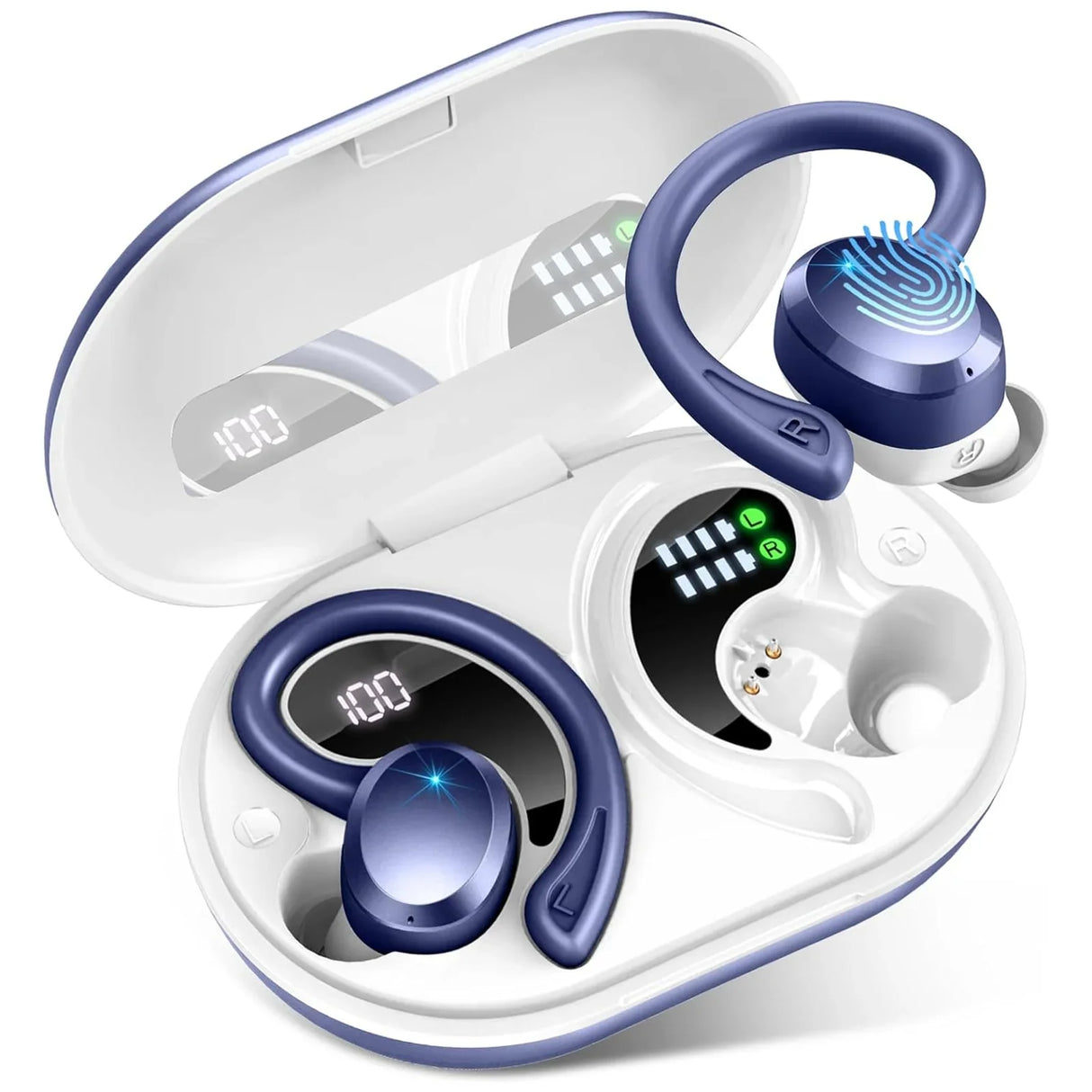 Wireless Bluetooth 5.3 Earbuds Stereo Bass In-Ear Noise Cancelling IP7 Waterproof