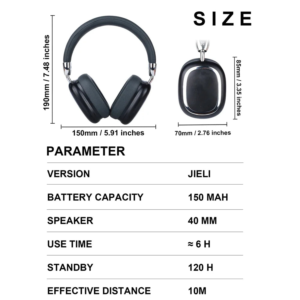 Wireless Noise Cancelling Headphones 40H USB-C Lossless Audio Travel Sports