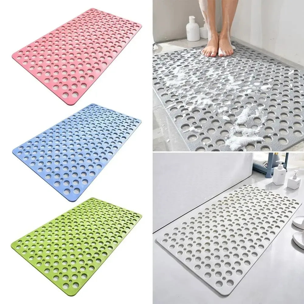 Non Slip Bath Mat with Drain Holes Suction Cups Easy Clean Bathtub Mat