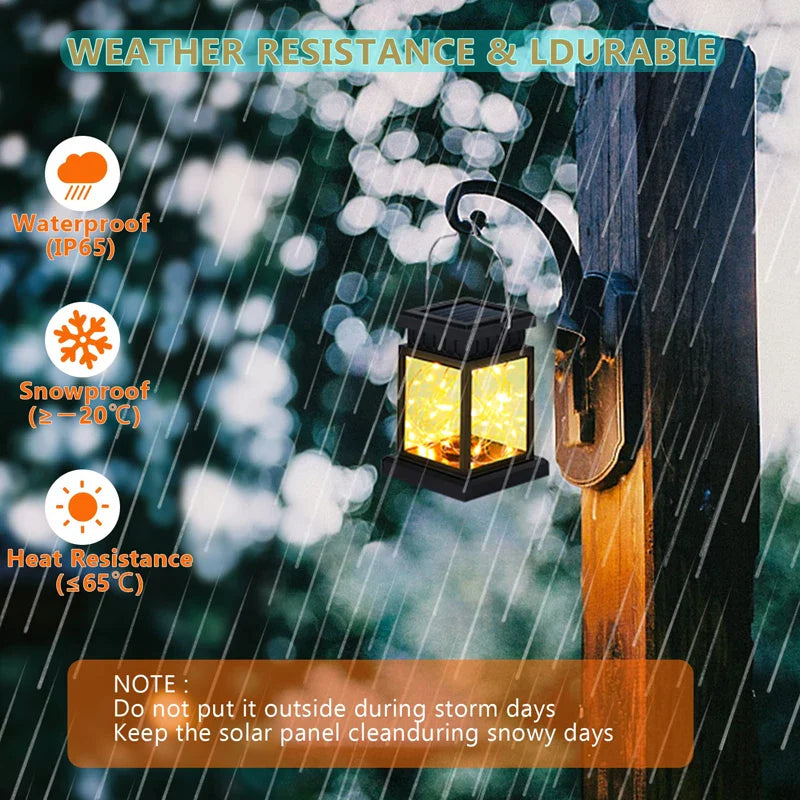 Solar LED Lanterns Outdoor Floor Hanging Balcony Garden Candle Lights Birds Decor