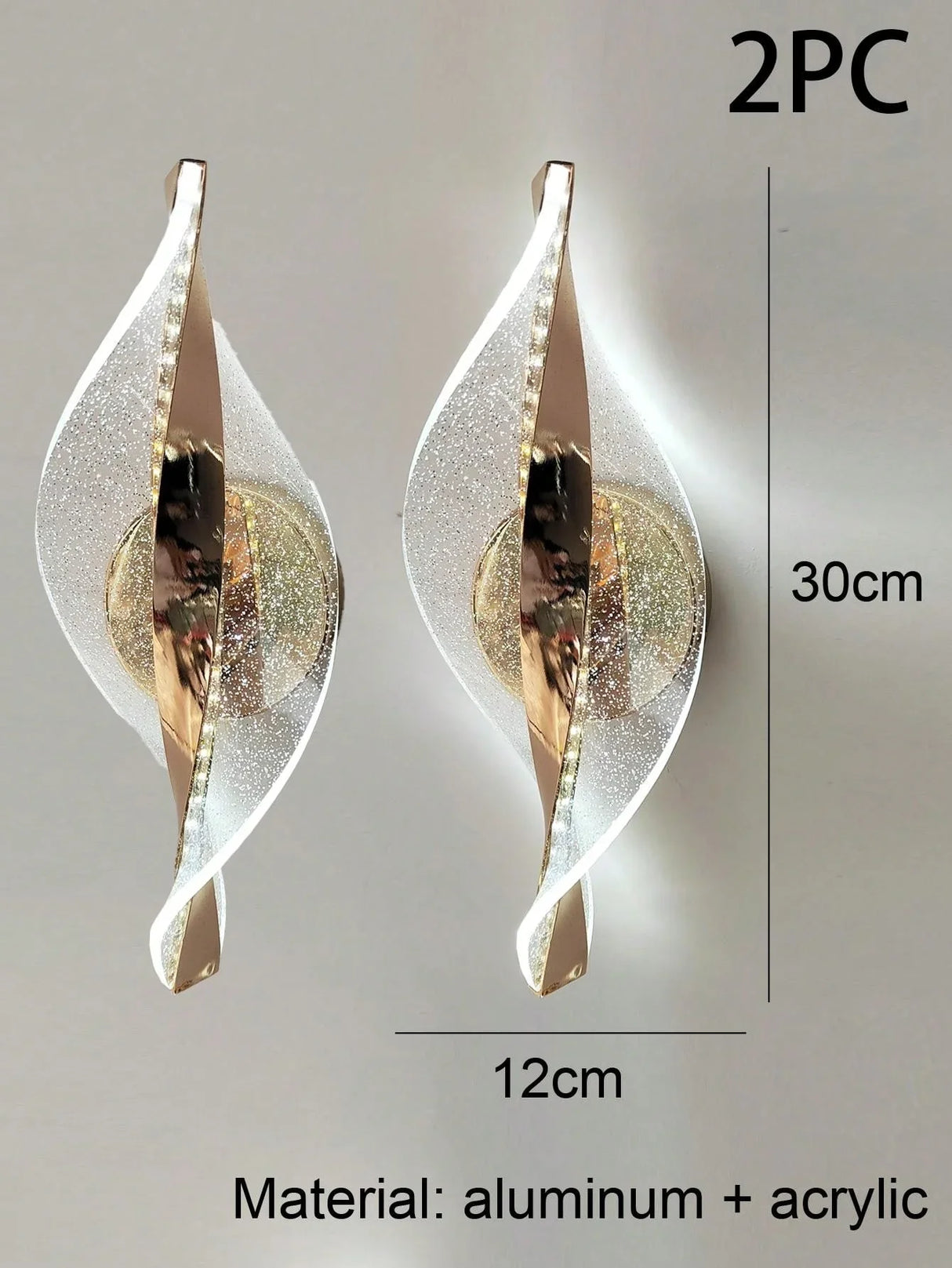 Modern LED Wall Lamp – Gold/Black Acrylic Light for Bedroom, Hallway & Living Room