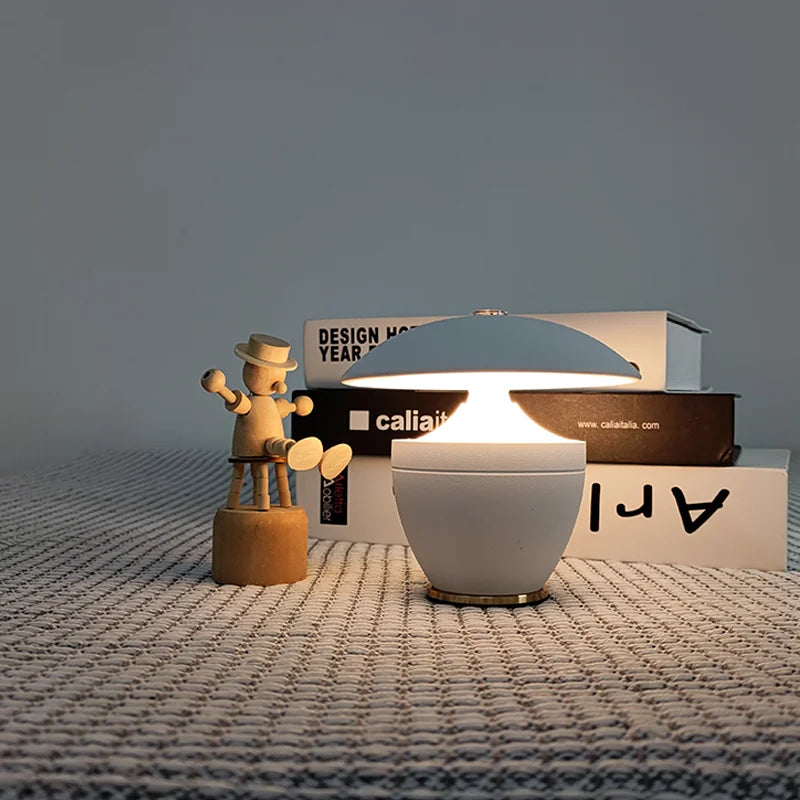 Nordic Battery Powered Dimmable LED Night Table Lamp Small Bedroom Home Decor