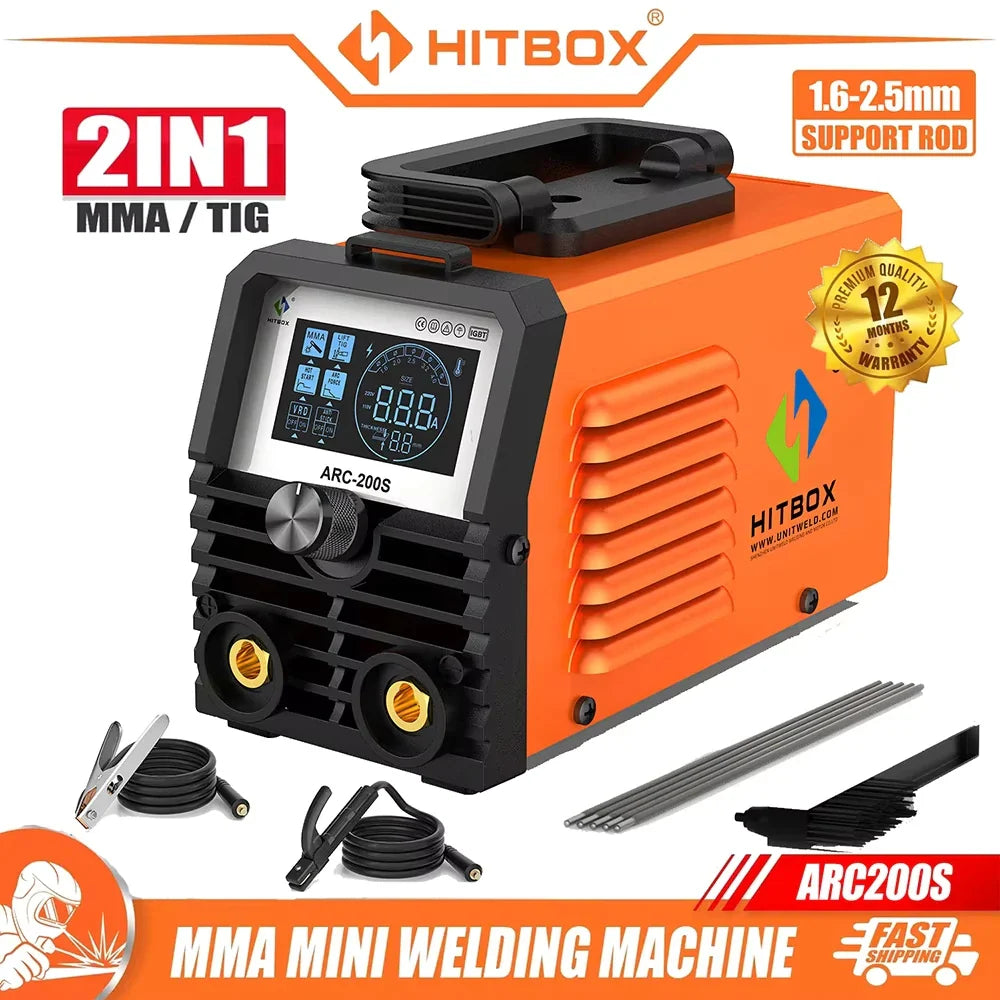 HITBOX ARC200S 2-in-1 ARC TIG MMA Welding Machine IGBT Inverter 220V 10-200A