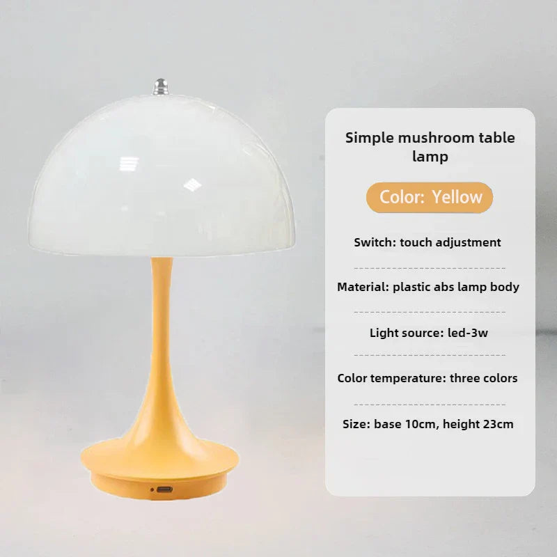 Rechargeable Dimmable LED Table Lamp Touch Control Bedside Light for Bedroom
