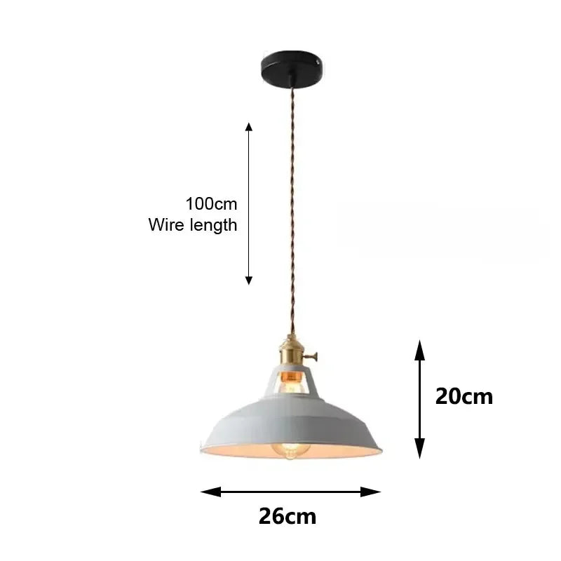 26cm LED Pendant Light 7-Color Dimmable with Scandinavian Wood Decor