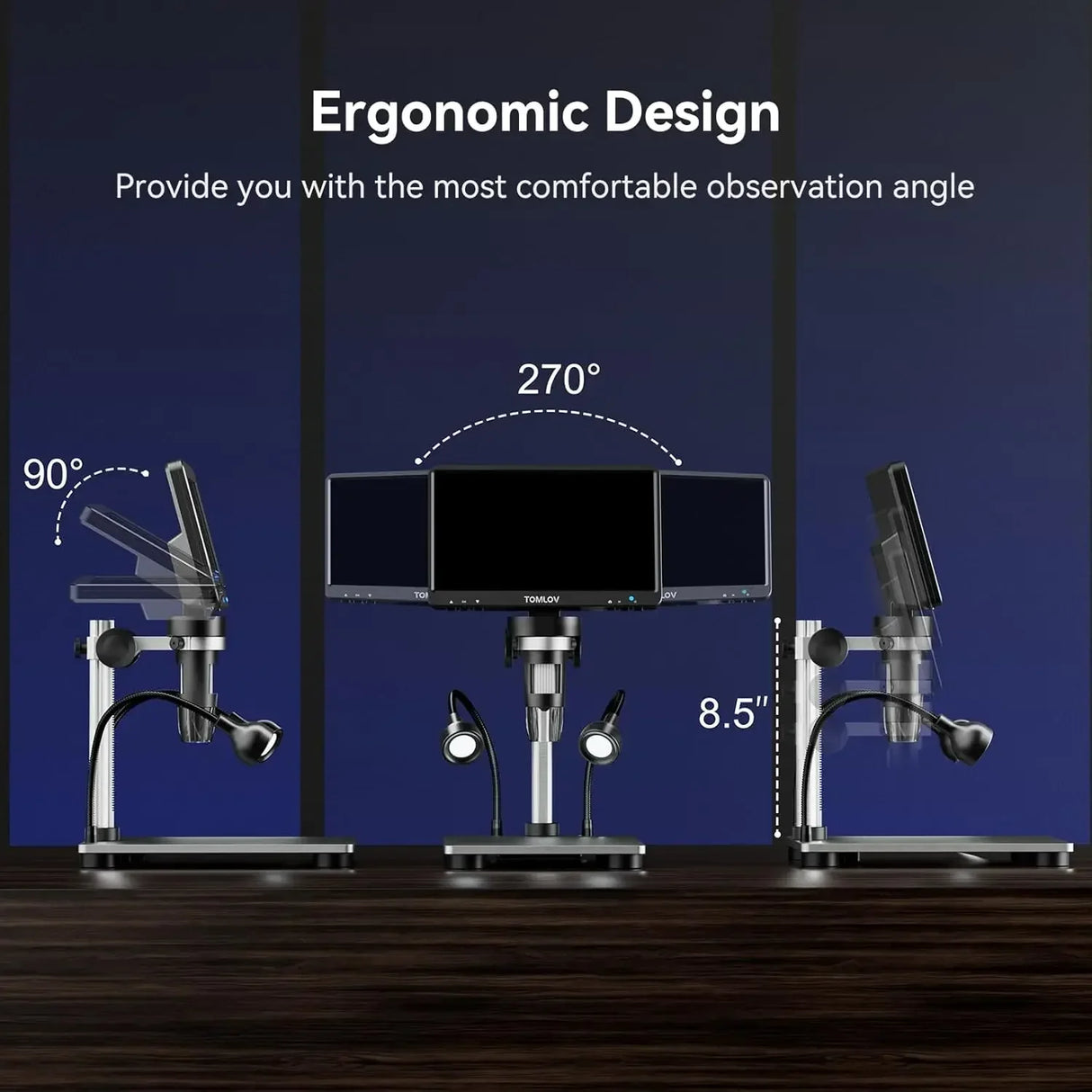 7 Inch LCD Digital Microscope 1200X 1080P Coin Soldering Camera