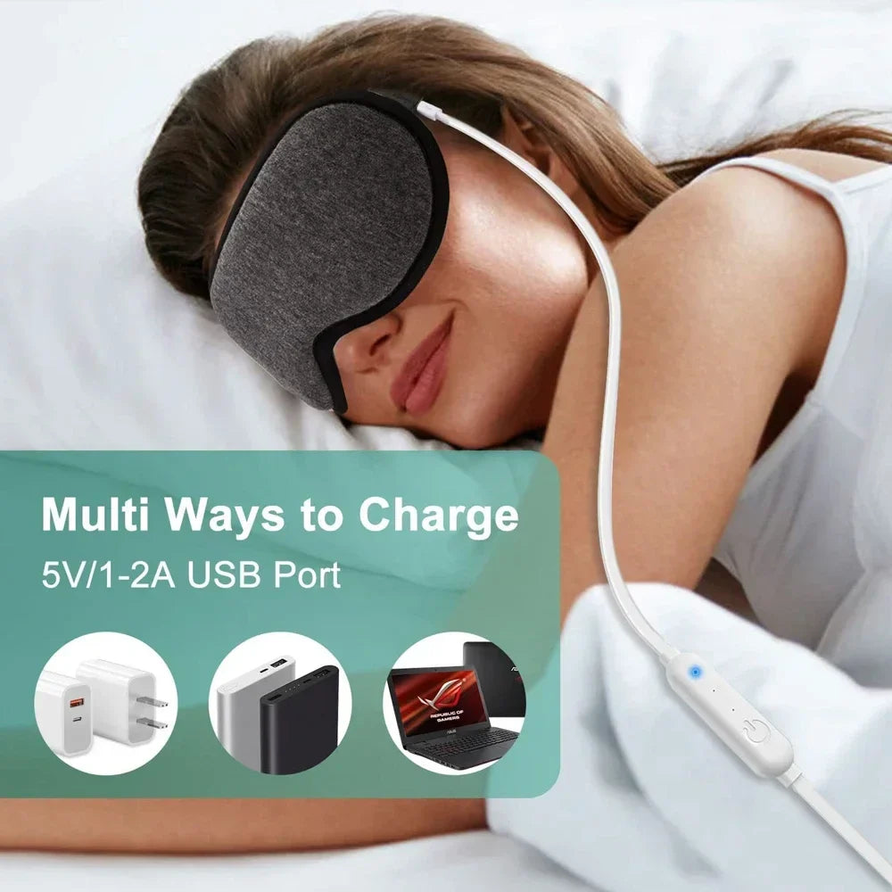 Electric Heated Eye Mask – 3D Warm Therapy Sleep Mask for Dark Circles & Fatigue