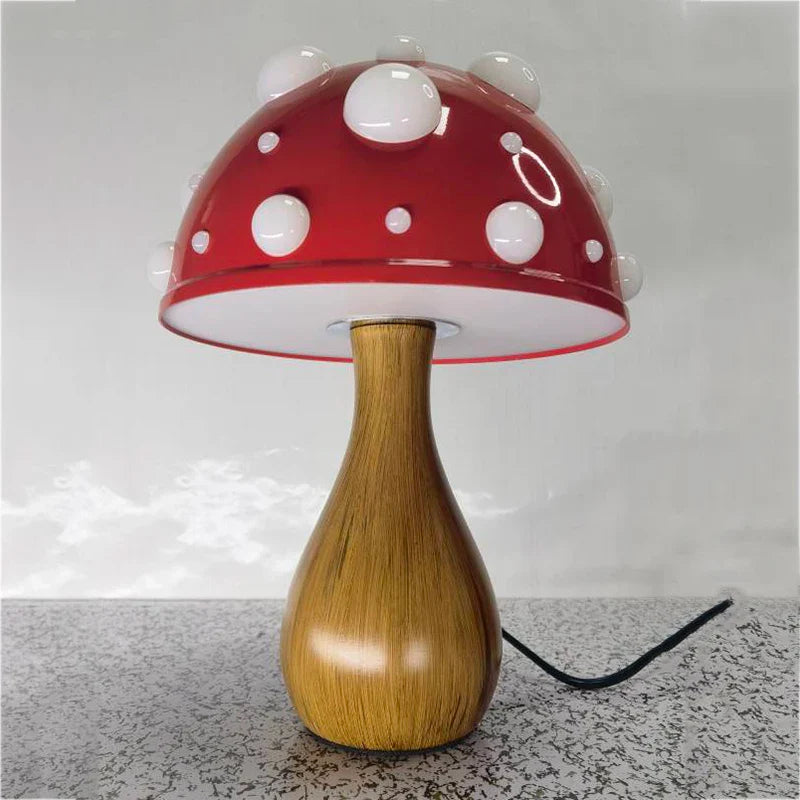 Amanita Mushroom LED Lamp Warm Light Bedside Night Light Desk Decor USB Home