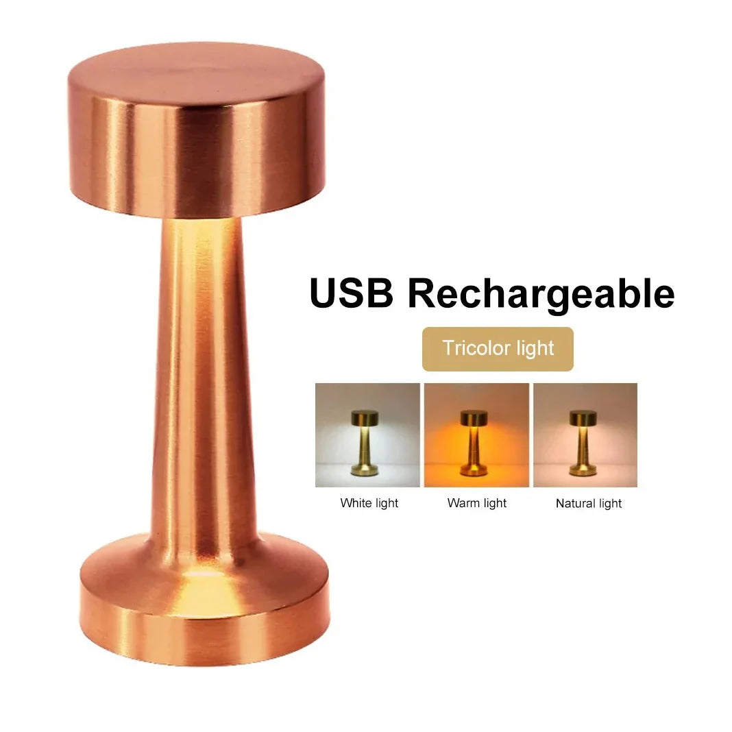 Touch LED Table Lamp 3 Color Modes Rechargeable Mushroom Night Light Desk