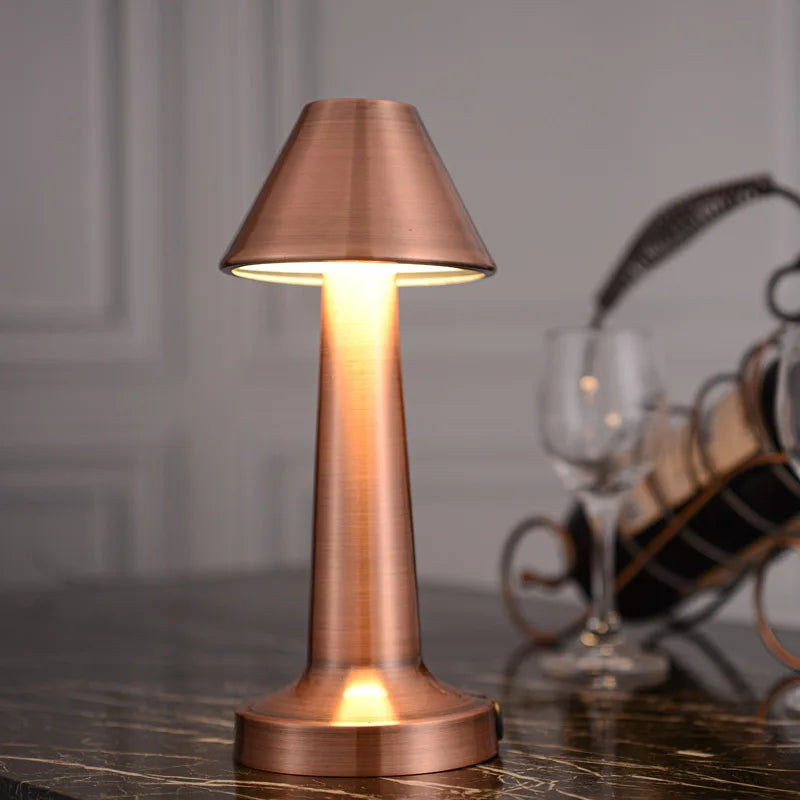 Metal Touch Table Lamp LED Rechargeable Night Light for Bar Coffee Table Decor