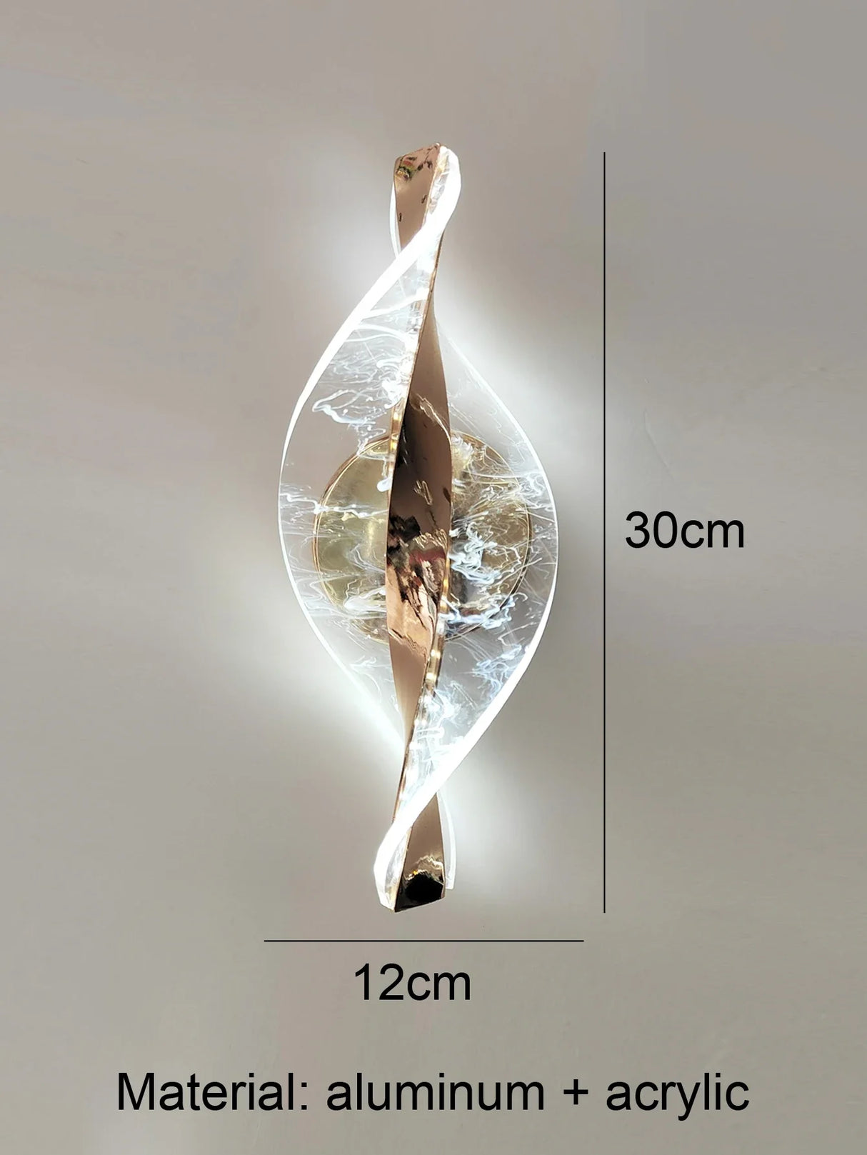 Modern LED Wall Lamp – Gold/Black Acrylic Light for Bedroom, Hallway & Living Room