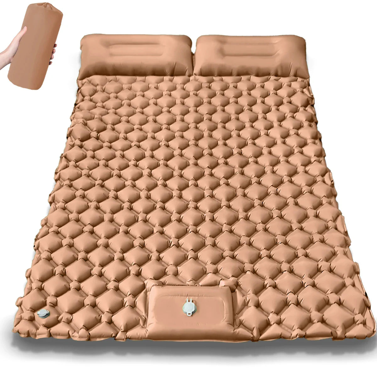 2025 Upgrade Double Air Mattress Camping Inflatable Bed Built-in Pump Waterproof