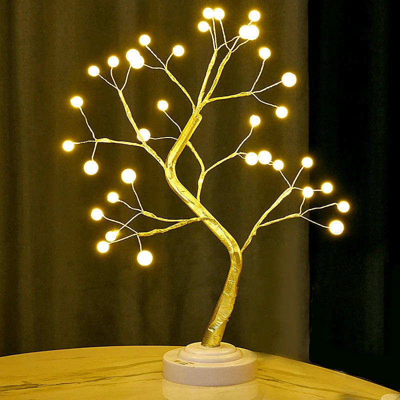 Cherry Blossom Tree LED Night Light USB Battery Touch Lamp Desktop Home Decor