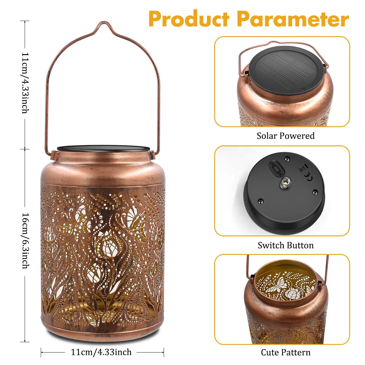 Solar Lanterns Outdoor Waterproof Rose Hanging LED Lights Garden Gifts for Women