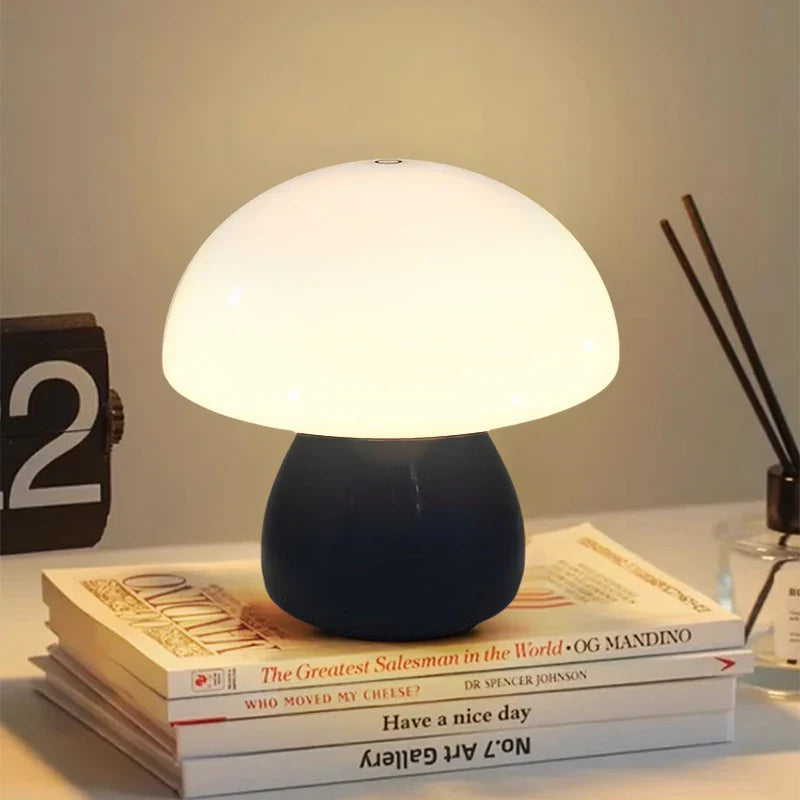 Mushroom LED Table Lamp Touch Rechargeable Desk Night Light Nordic Bedroom Decor