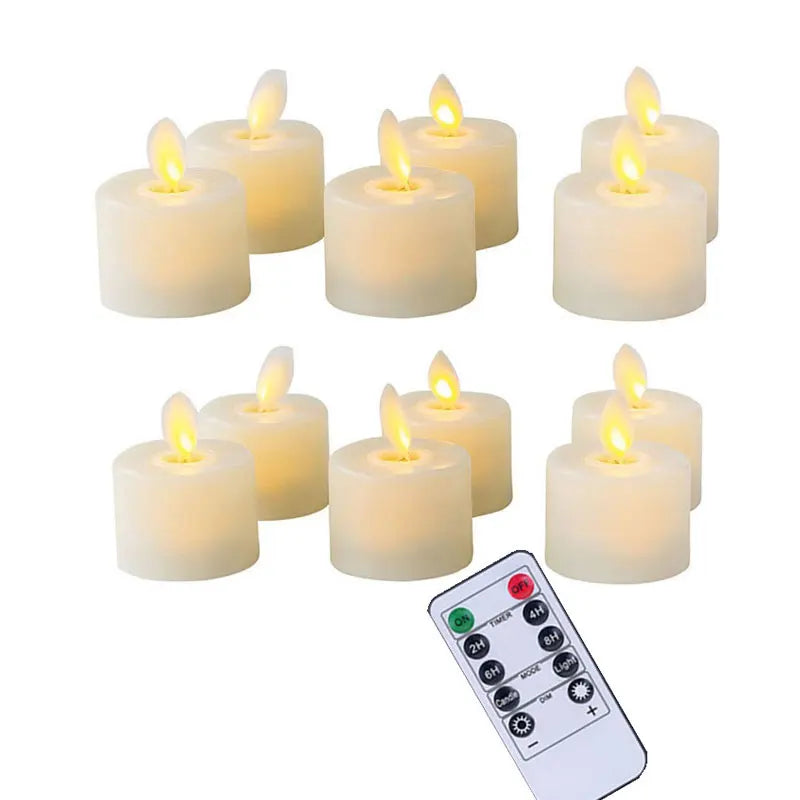 4/6PCS LED Flameless Moving Wick Candles – Remote Control Realistic Wedding Decor