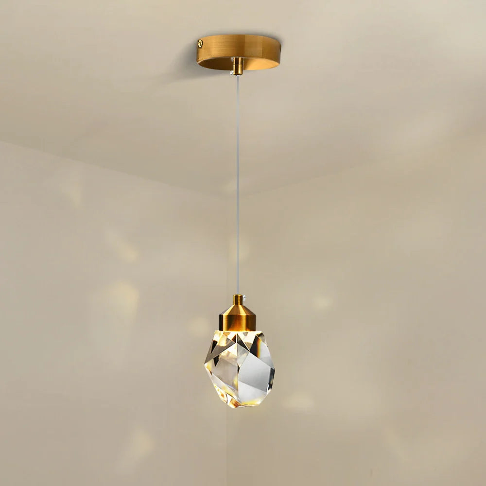 Luxury K9 Crystal Pendant Light LED Hanging Chandelier for Living Room Bedroom