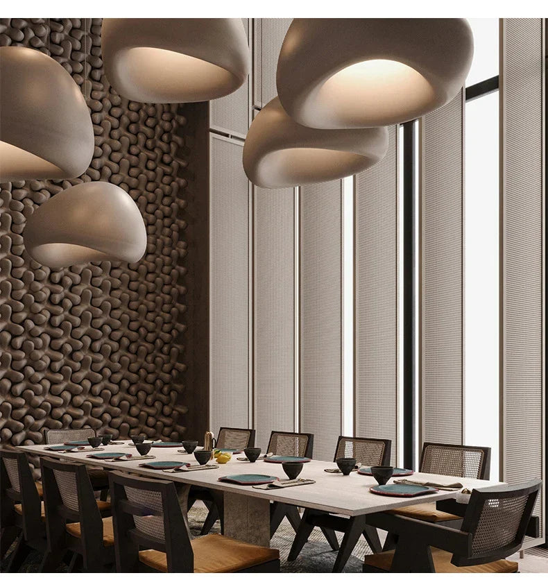 Moktan Sabai Nordic Wabi Sabi LED Chandelier – E27 Pendant Light for Kitchen & Bar
