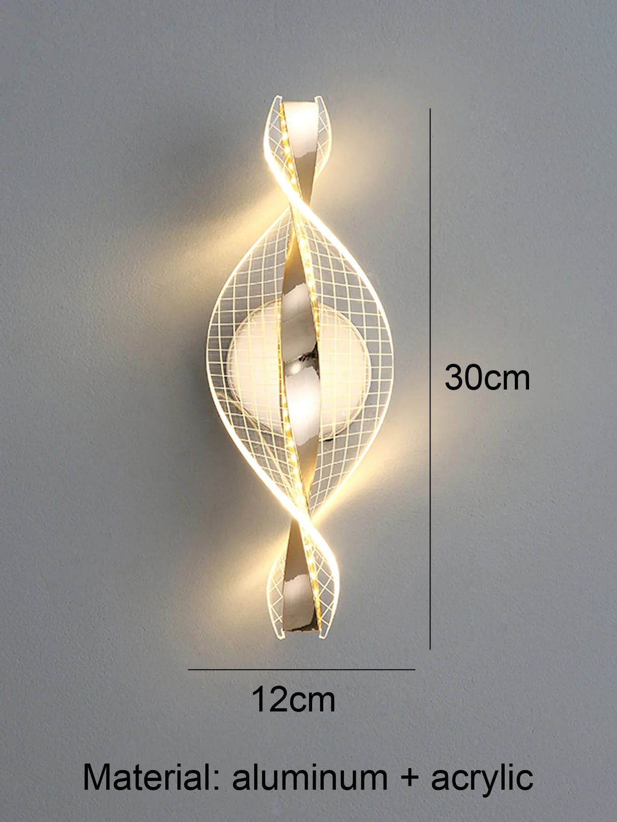 Modern LED Wall Lamp – Gold/Black Acrylic Light for Bedroom, Hallway & Living Room