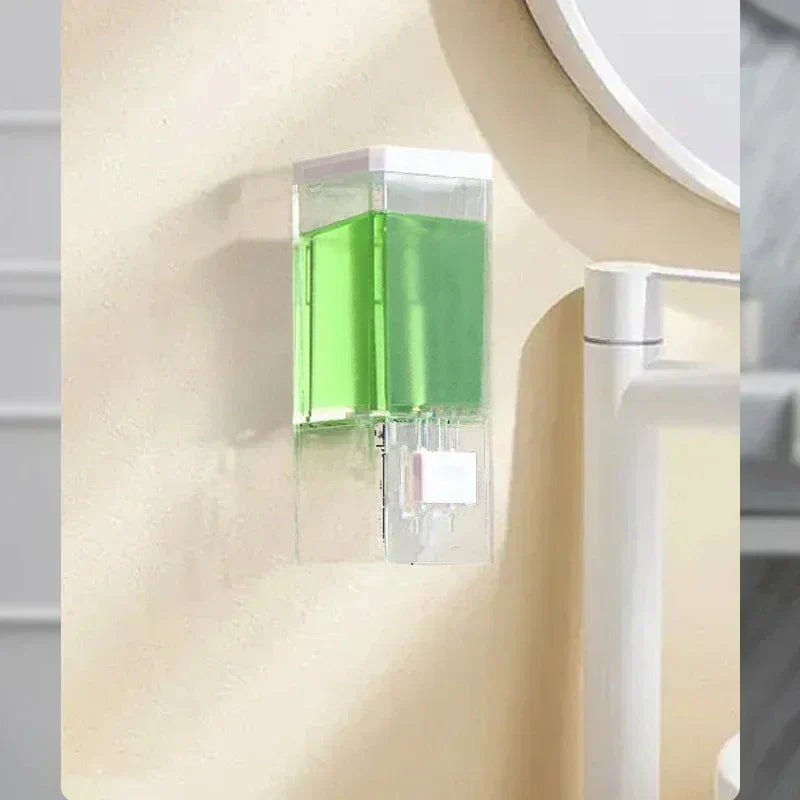 Wall-Mounted Manual Soap Dispenser Non-Perforated Traceless Bathroom Transparent